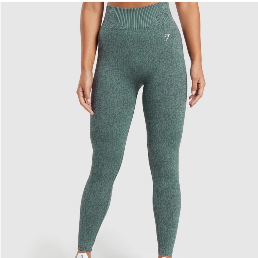 Gymshark Marl Seamless Leggings - Teal/Dark Grey
